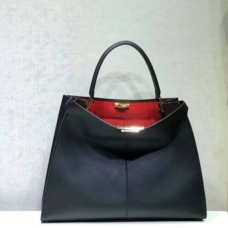 Fendi Peekaboo X-Lite in Leather Bag for Women in Black Fendi Peekaboo X-Lite in Leather Bag for Women in Black