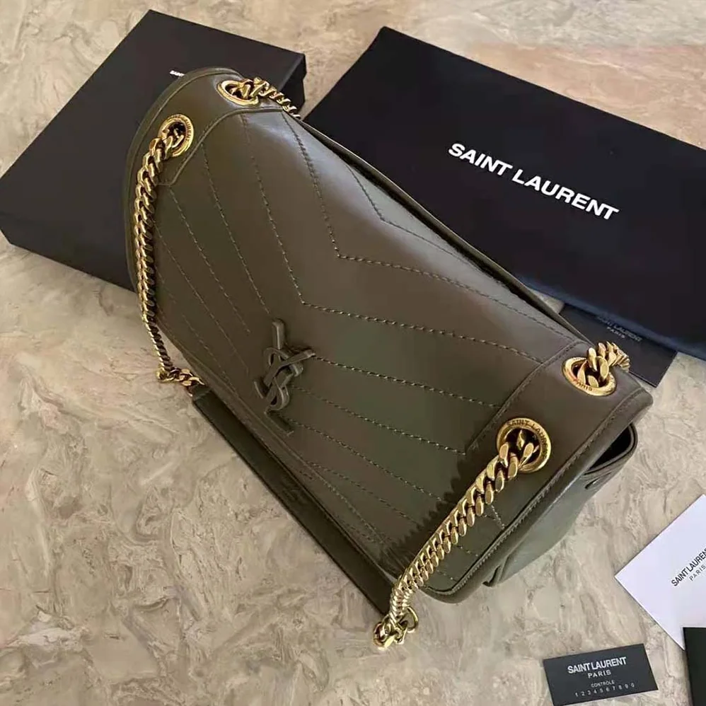 Saint Laurent YSL Niki Medium in Lambskin for Women in Green