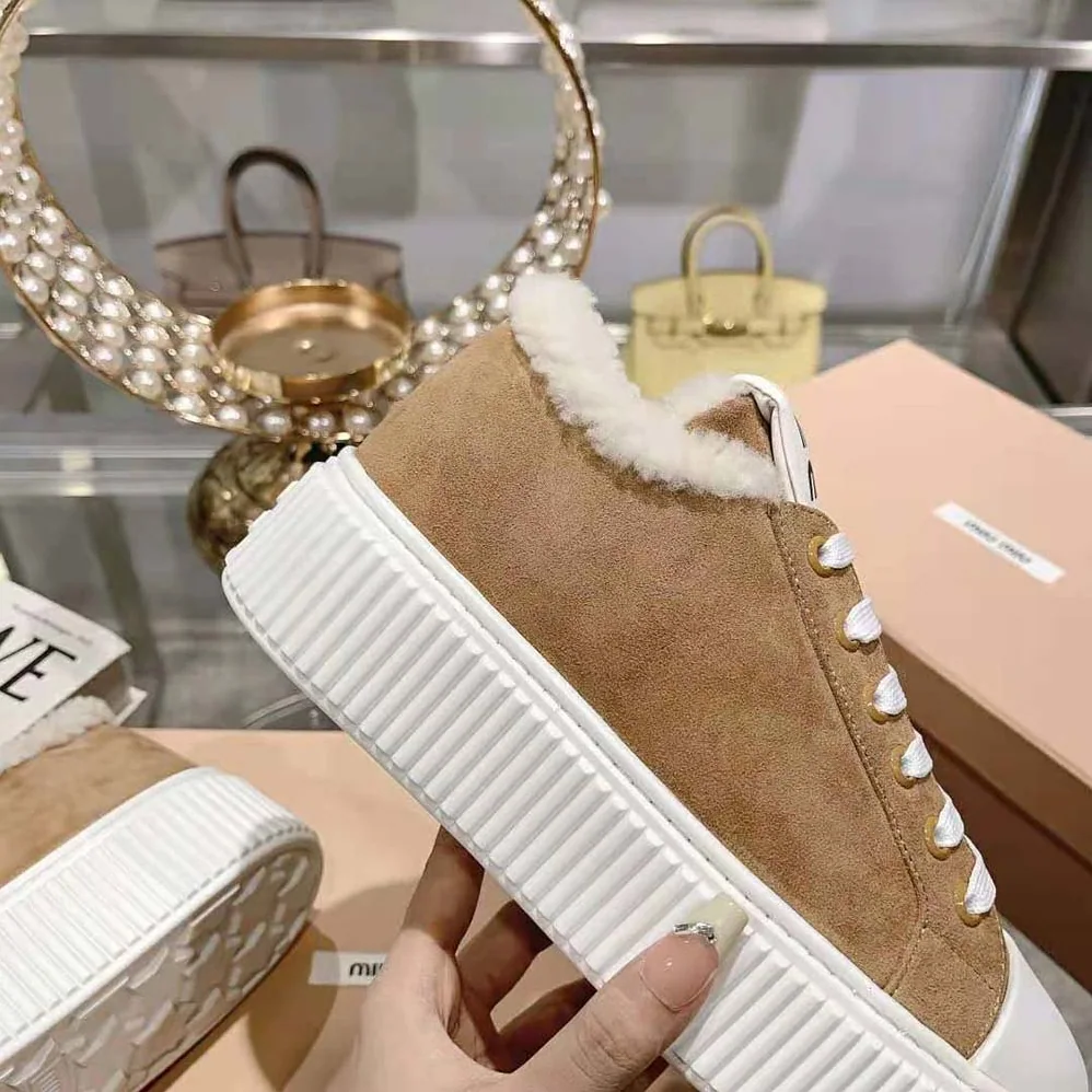 Miu Miu Suede Sneakers EVA Sole with Logo for Women