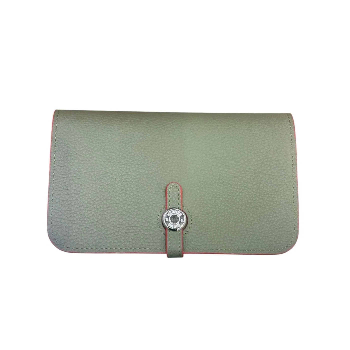 Amazing Khaki Green Clemence Leather Dogon Travel Wallet