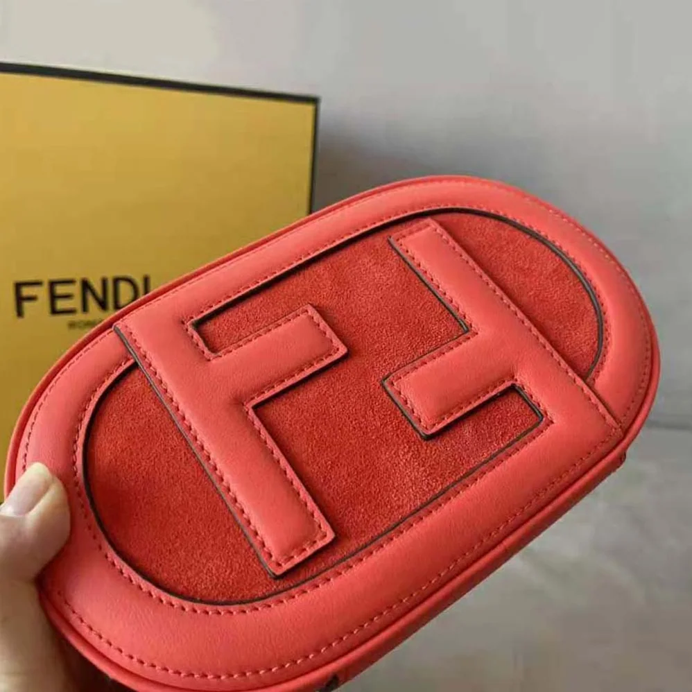 Fendi Mini Camera Case Red Leather and Suede Mini for Women in Bag
