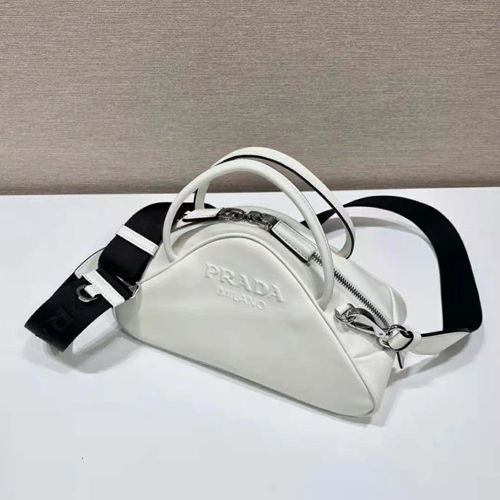 Prada Leather Prada Triangle Bag for Women in White Prada Leather Prada Triangle Bag for Women in White
