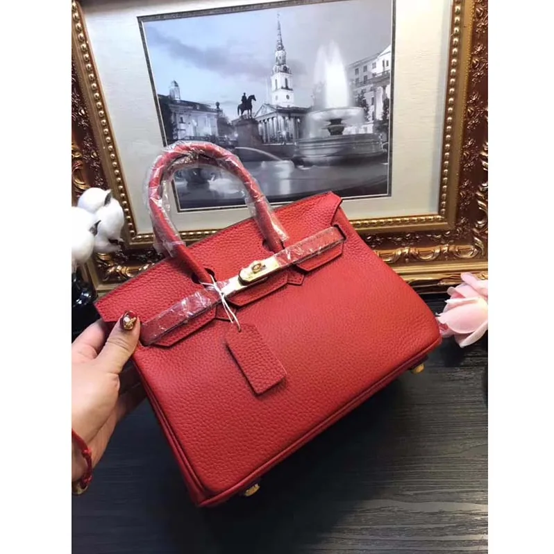 Hermes Birkin 25 Bag in Togo Leather with Gold Hardware in Red