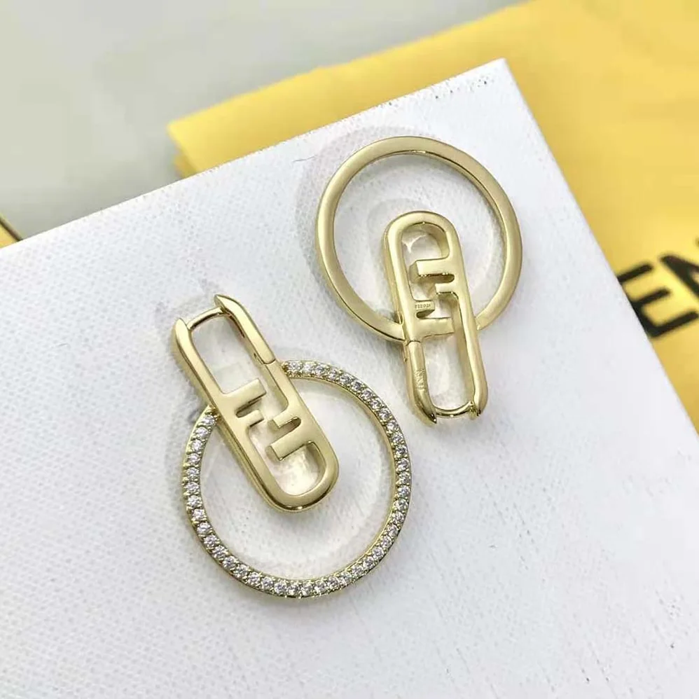 Fendi O Lock Earrings Gold for Women in Colored