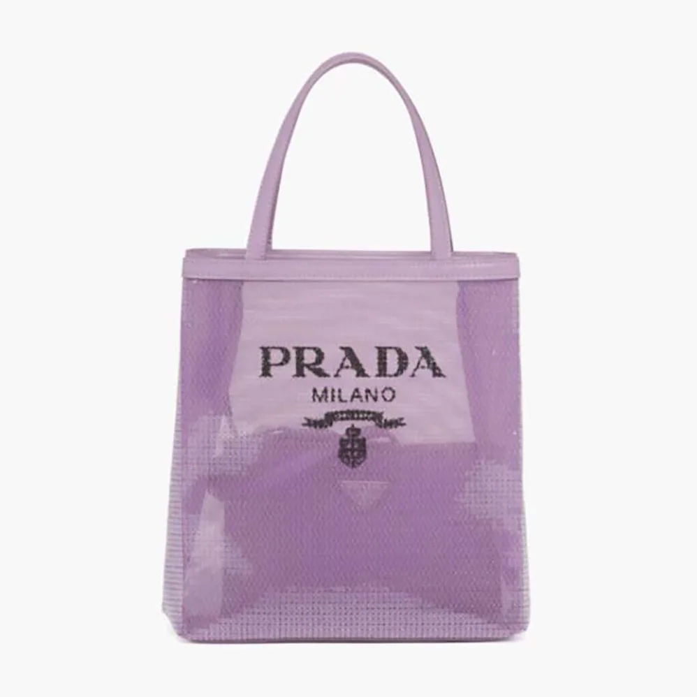 Prada Small Sequined Mesh Tote Bag for Women in Purple Prada Small Sequined Mesh Tote Bag for Women in Purple