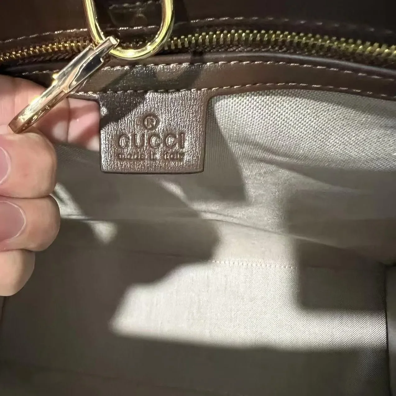 Gucci Tote Bag With Jumbo Camel And Ebony Jumbo GG Canvas / Gucci Tote Bag With Jumbo Camel And Ebony Jumbo GG Canvas /
