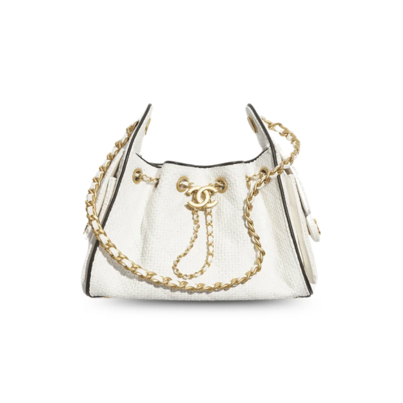 Chanel 25 Mini Handbag in White Gold Hardware