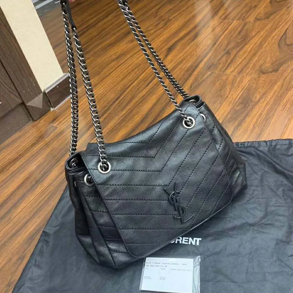 Saint Laurent YSL Nolita Medium Bag Vintage Leather for Women in Black Saint Laurent YSL Nolita Medium Bag Vintage Leather for Women in Black