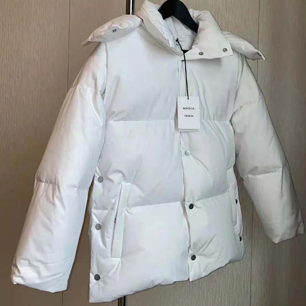 Bottega Veneta Frosted Poplin Puffer Jacket for Women in White