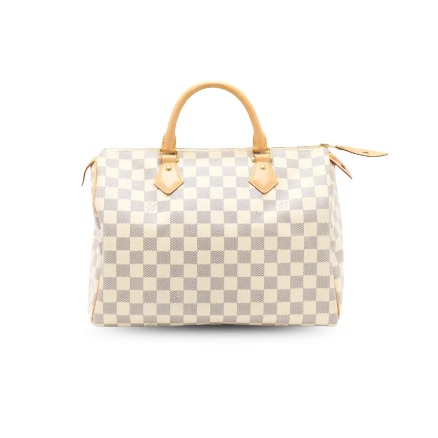Louis Vuitton Speedy 30 Top Handle Bag / White/ Multicoloured Damier Azur Canvas Gold Hardware