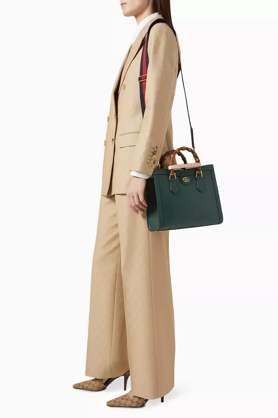 Gucci Diana Medium Tote Bag in Green Gold Hardware Gucci Diana Medium Tote Bag in Green Gold Hardware