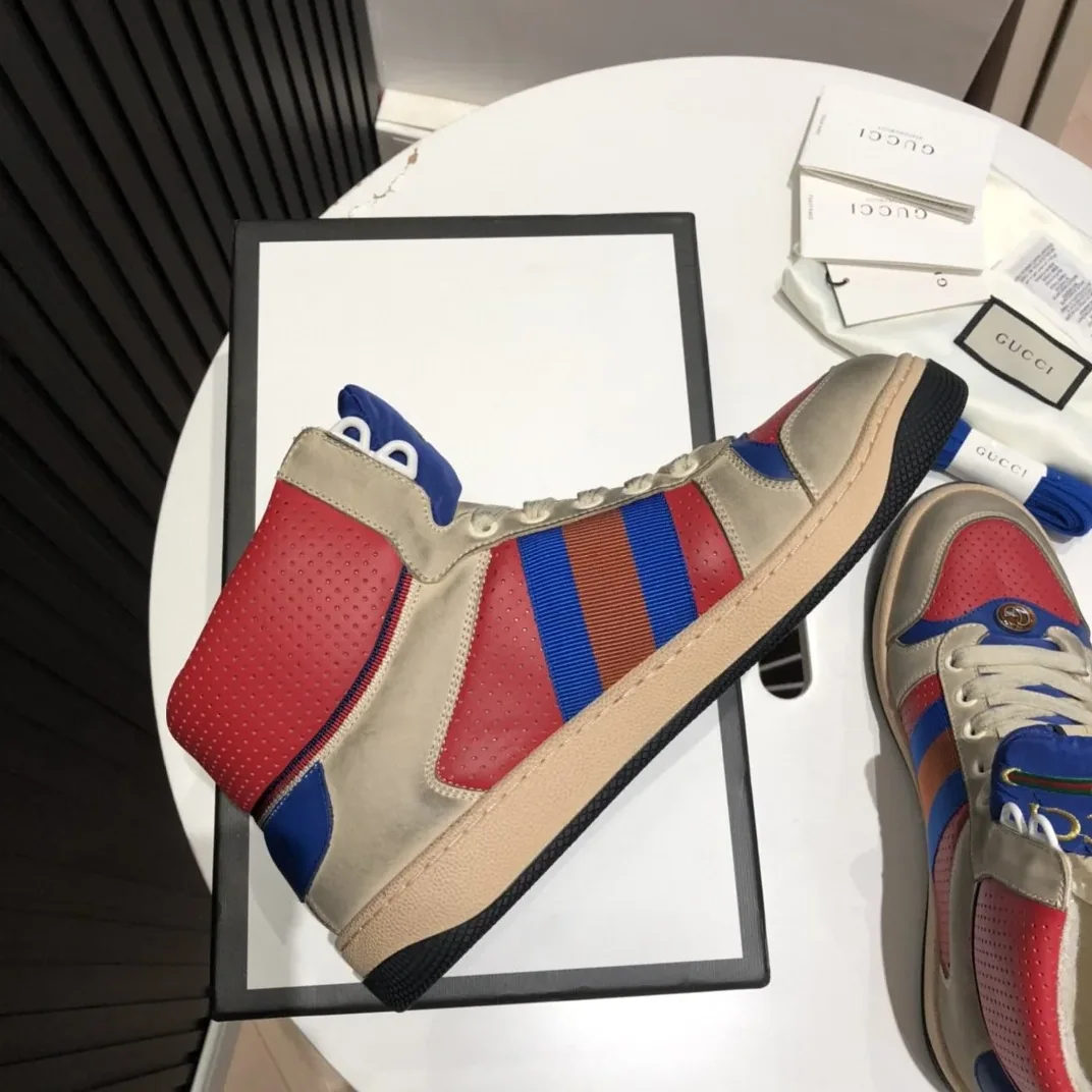 Gucci Screener High for Men in Top White Red Blue