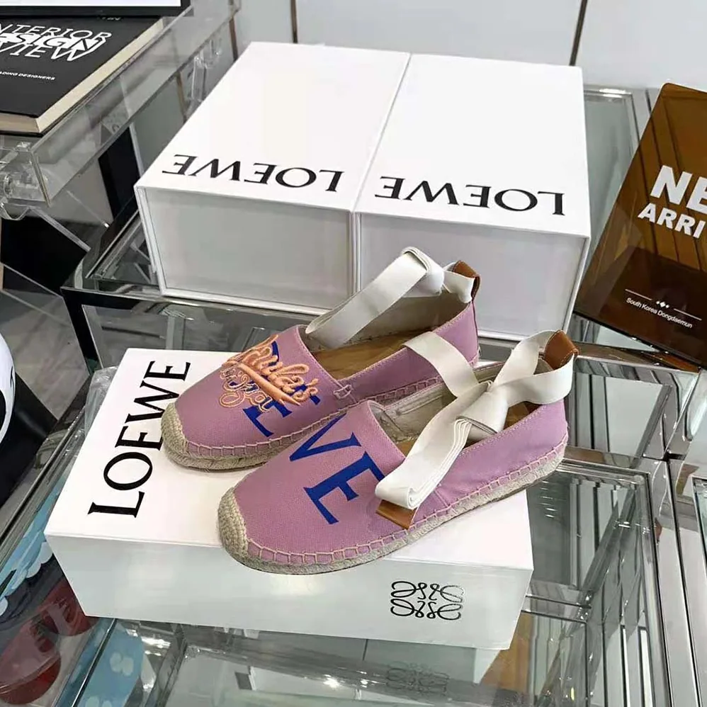 Loewe Paulas Ibiza Espadrille in Canvas for Women in Pink Loewe Paulas Ibiza Espadrille in Canvas for Women in Pink