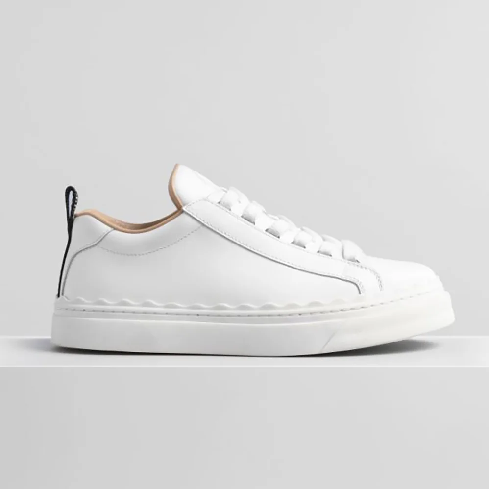 Chloe Lauren Sneaker in Smooth Calfskin for Women in White Chloe Lauren Sneaker in Smooth Calfskin for Women in White