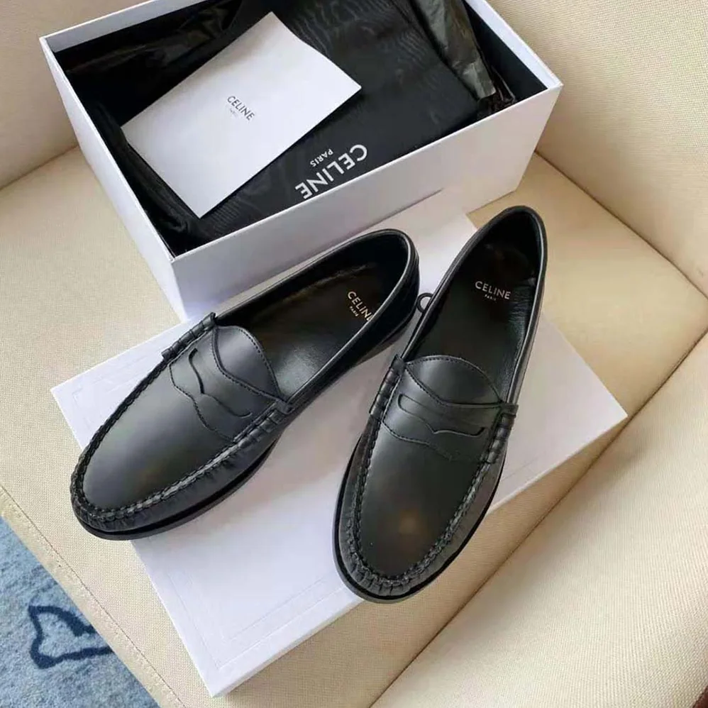 Celine Luco Loafer in Polished Calfskin for Women in Black Celine Luco Loafer in Polished Calfskin for Women in Black
