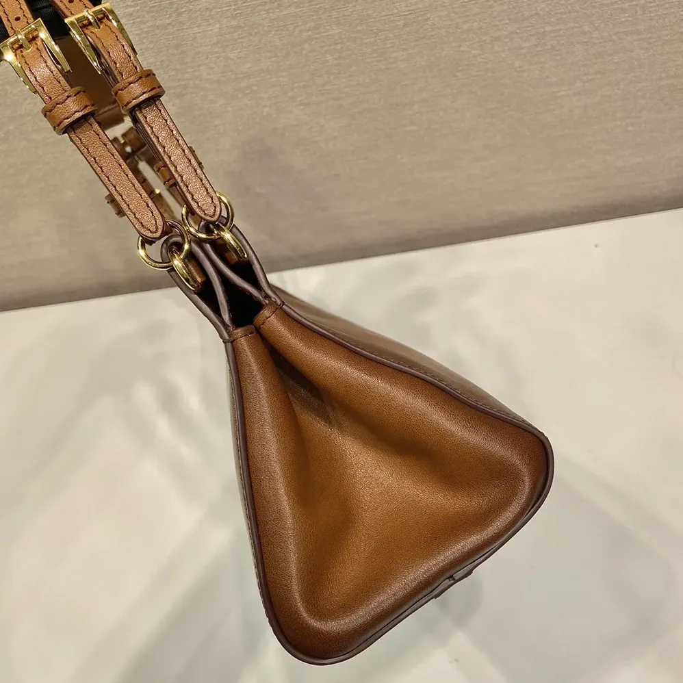 Prada Enchaîné Medium Leather Bag for Women in Brown