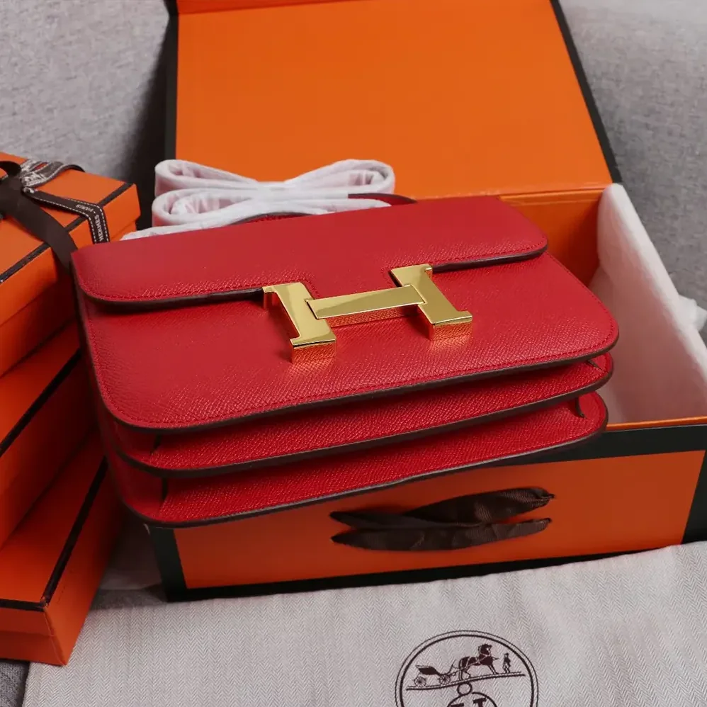 Hermes Constance 18 Bag Epsom Leather for Women in Red/Gold Hermes Constance 18 Bag Epsom Leather for Women in Red/Gold