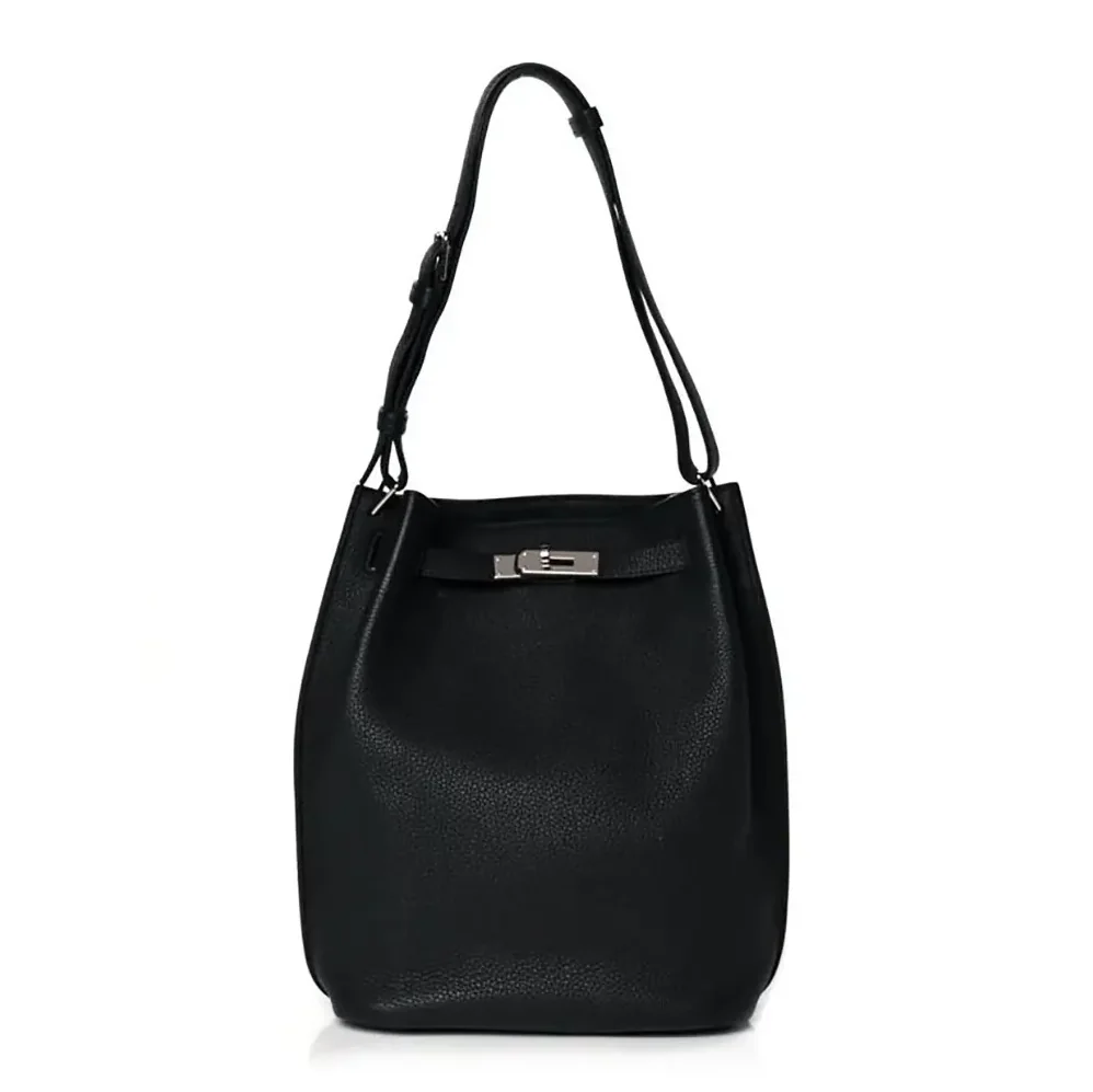 Hermes Togo So Kelly 22 Palladium Hardware for Unisex in Black