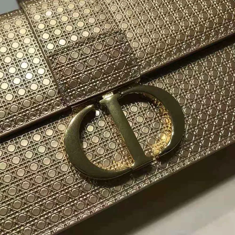 Dior 30 Montaigne Chain Bag Metallic Gold Microcannage Calfskin for Women Dior 30 Montaigne Chain Bag Metallic Gold Microcannage Calfskin for Women