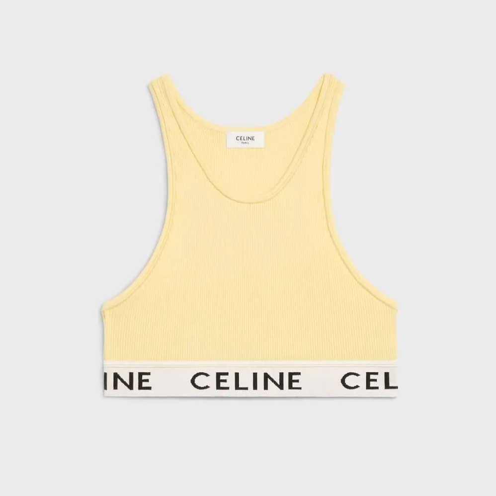 Celine Mesh Sports Bra for Women in Yellow Celine Mesh Sports Bra for Women in Yellow