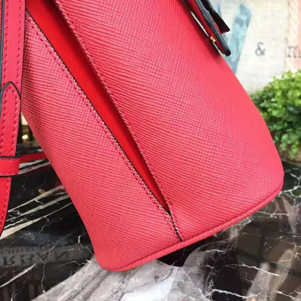 Prada Panier Medium Bag in Saffiano Leather for Women in Red Prada Panier Medium Bag in Saffiano Leather for Women in Red