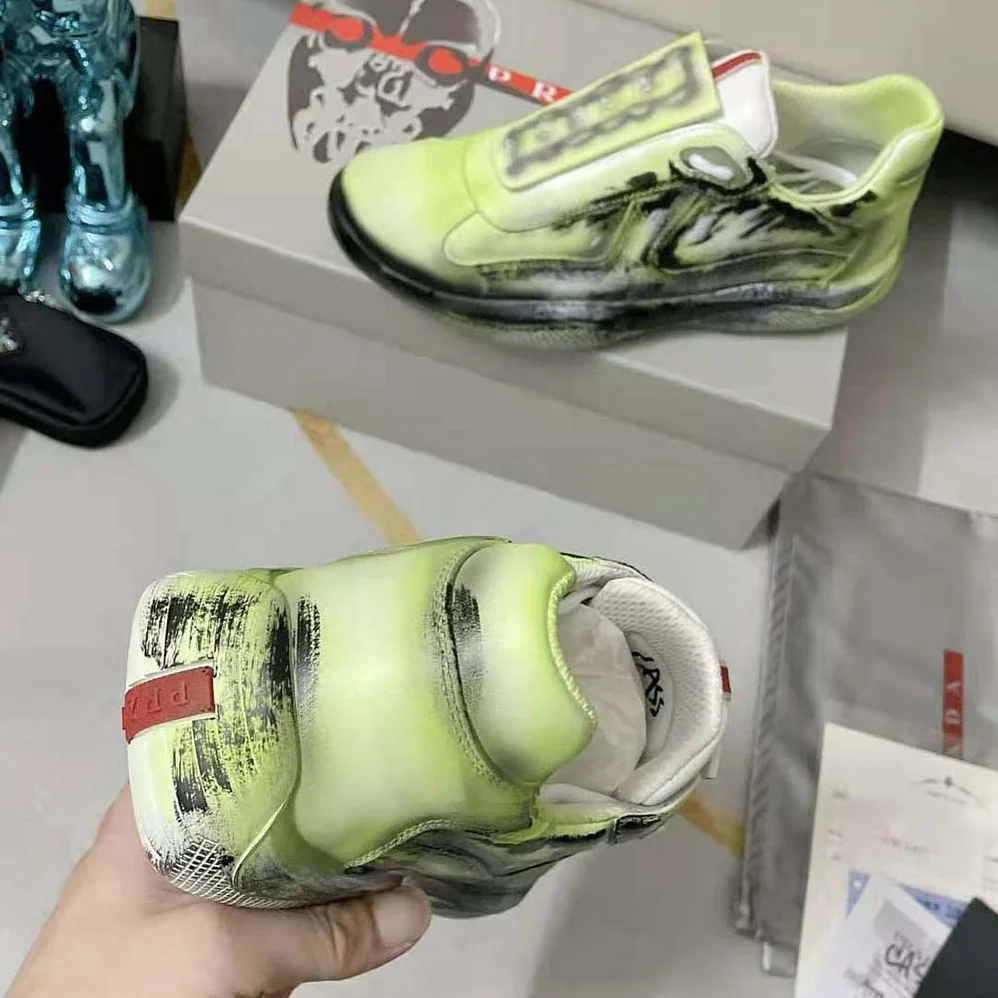 Prada Cass x Prada Americas Cup D3cay Sneakers for Unisex in Green Prada Cass x Prada Americas Cup D3cay Sneakers for Unisex in Green