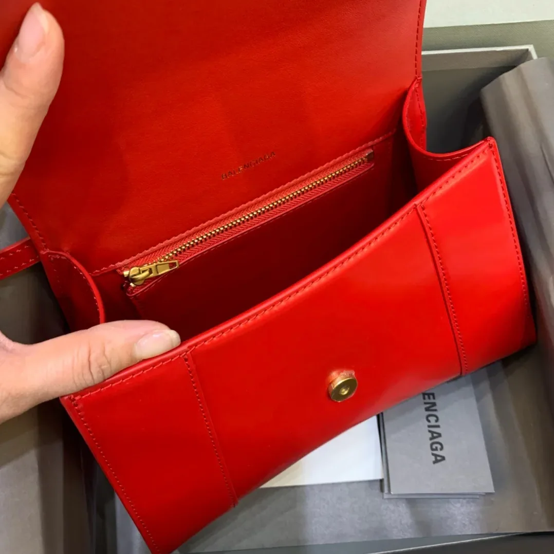 Balenciaga Hourglass Small Handbag In Bright Red