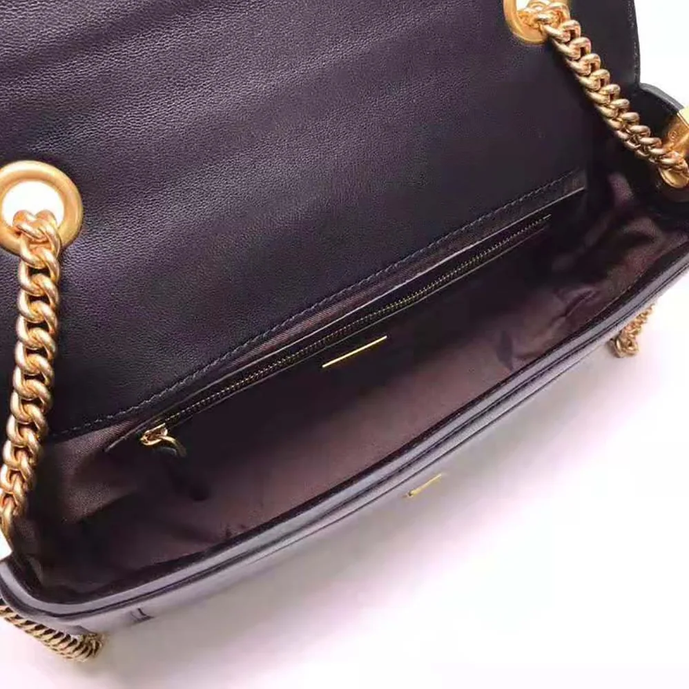 Fendi Baguette Chain Black Nappa Leather Bag for Women