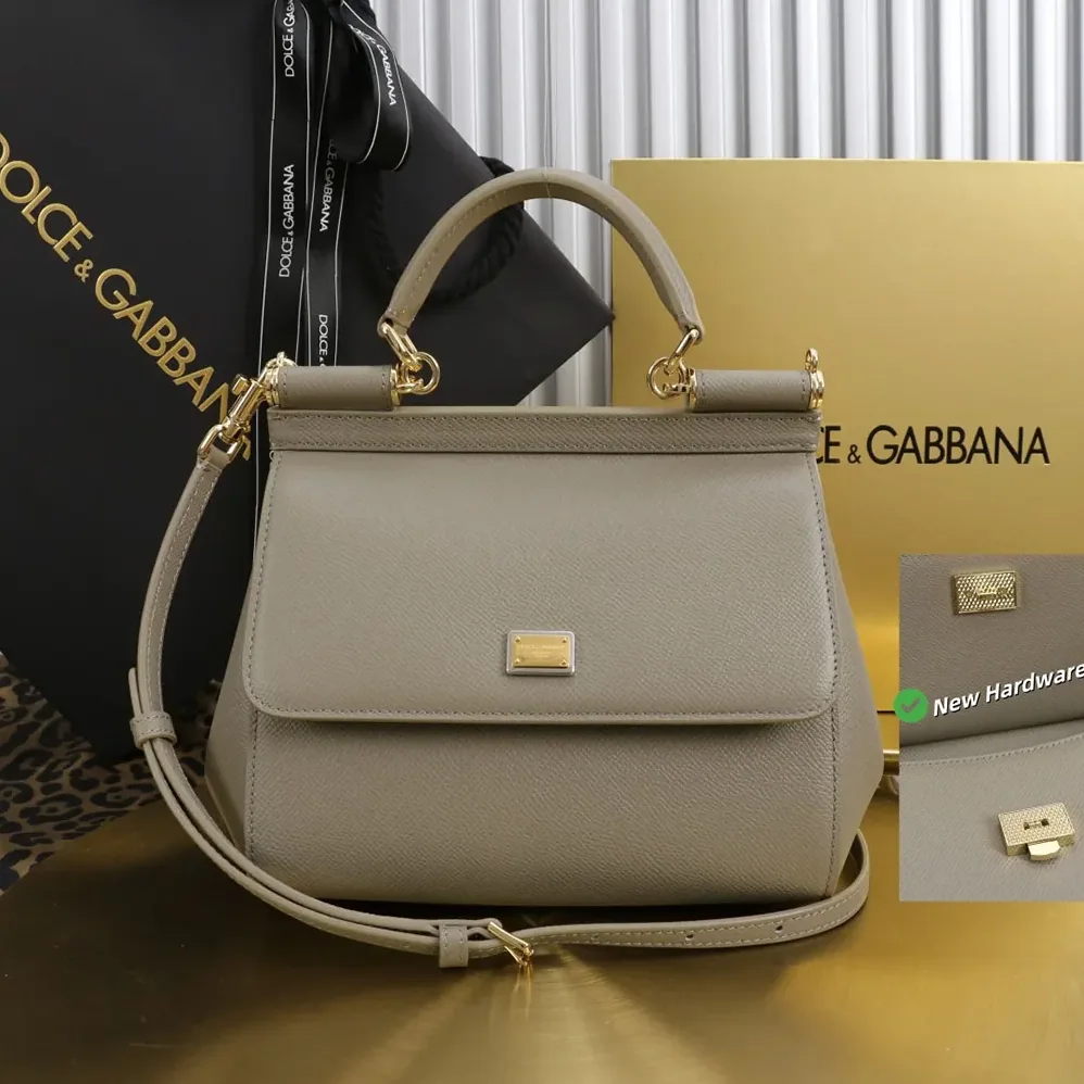 Dolce Gabbana D&G Small Sicily Handbag in Dauphine Calfskin for Women in Gray Dolce Gabbana D&G Small Sicily Handbag in Dauphine Calfskin for Women in Gray