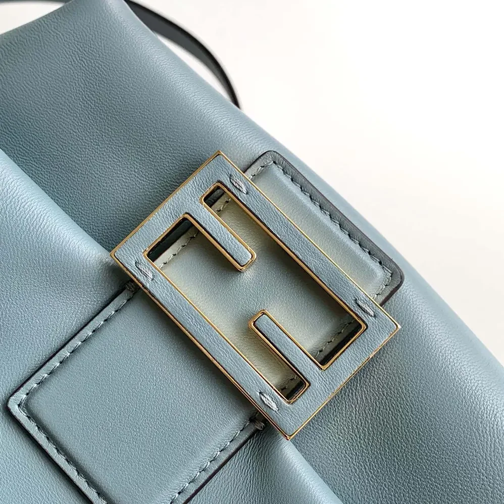 Fendi Mamma Baguette Small Mercury Blue Nappa Leather Mini for Women in bag Fendi Mamma Baguette Small Mercury Blue Nappa Leather Mini for Women in bag