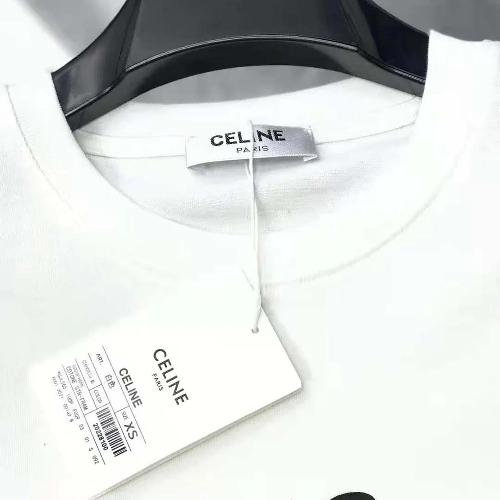 Celine Gothic T-shirt in Cotton Jersey for Women in White Celine Gothic T-shirt in Cotton Jersey for Women in White