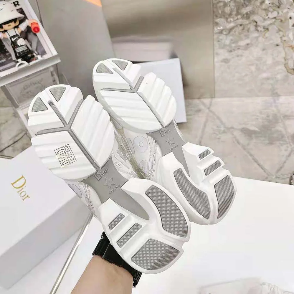 Dior D-connect Sneaker White Dior Spatial Printed Reflective Technical Fabric for Women