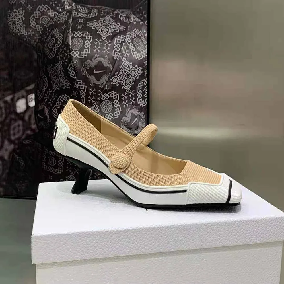 Dior D-Motion Pump Nude Technical Fabric and White Rubber for Women