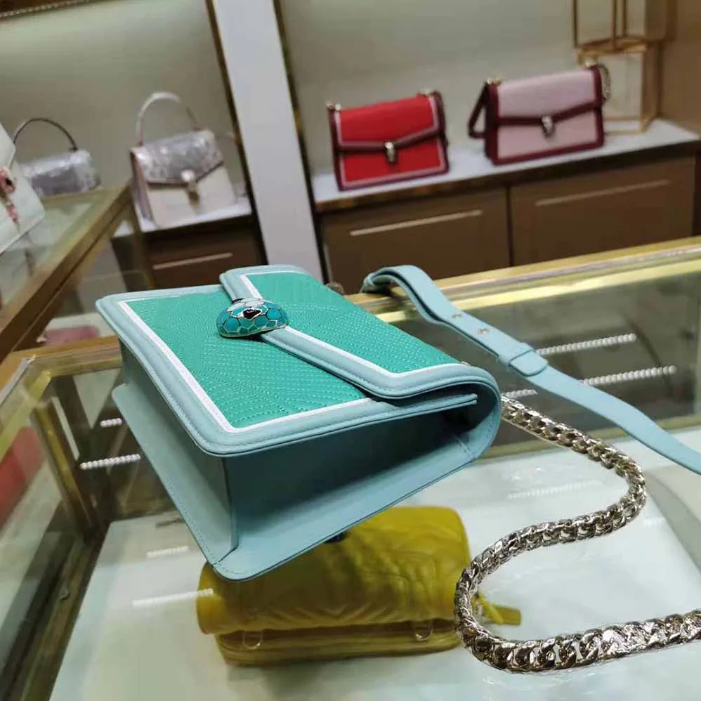 Bvlgari Serpenti Forever Shoulder Bag for Women in Aqua
