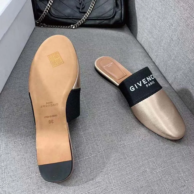 Givenchy Shoes Givenchy Paris Leather Mules for Women in Gold