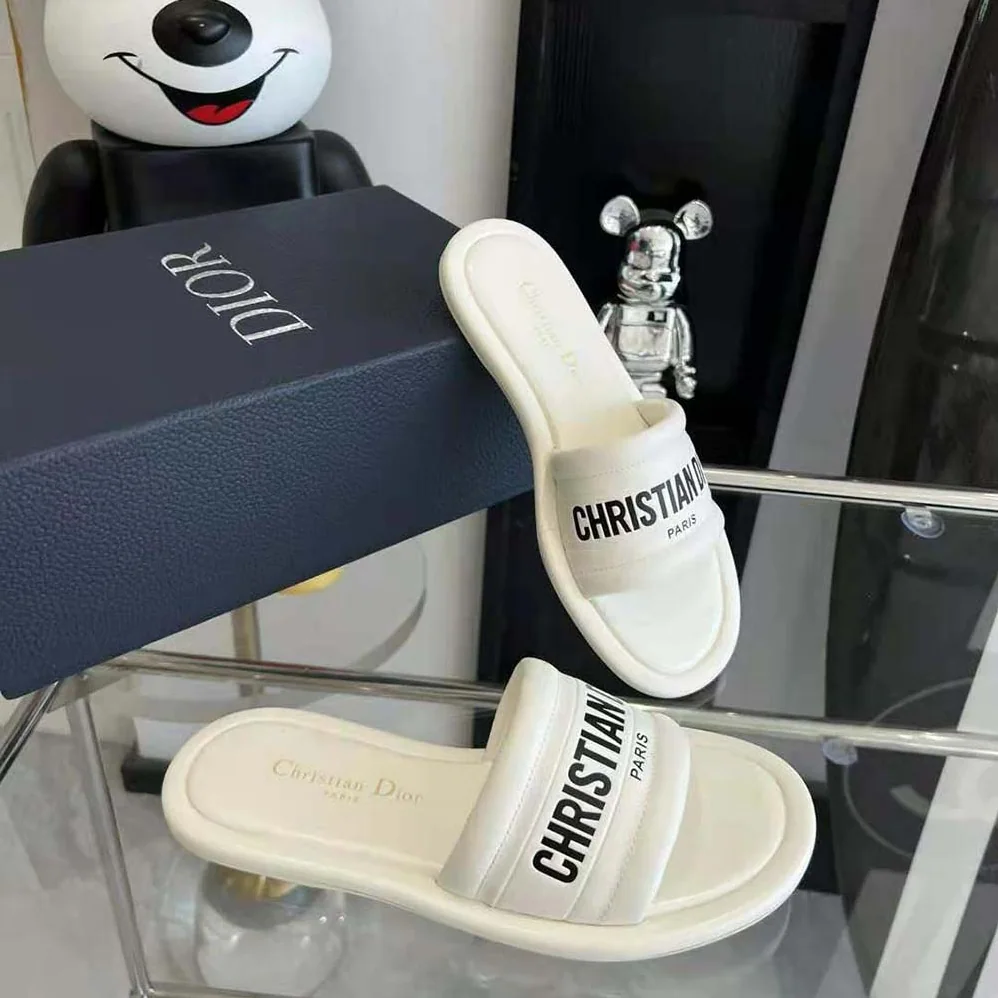 Dior Every-D Slide White Embossed Lambskin for Women Dior Every-D Slide White Embossed Lambskin for Women