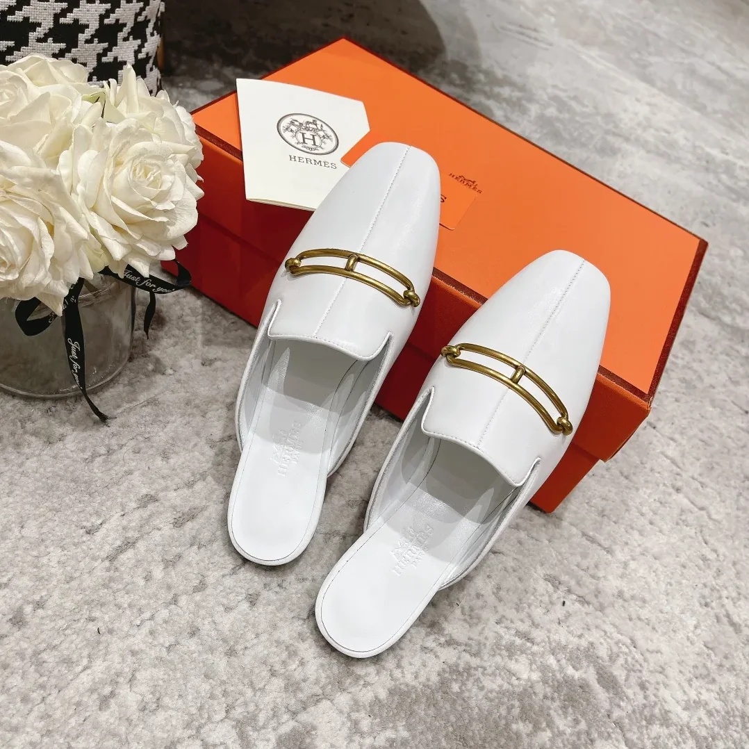 Hermes Esmee Mule White Hermes Esmee Mule White