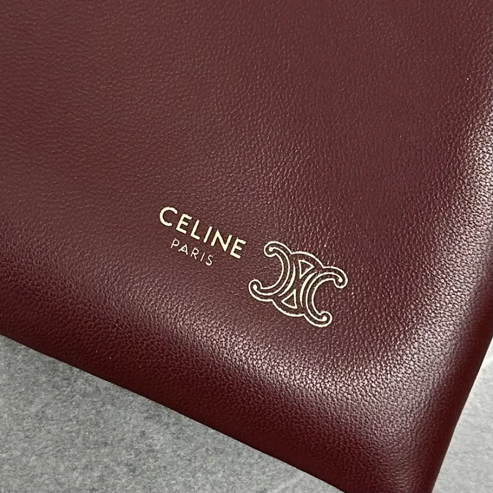 Celine Small Crystal Pouch in Lambskin for Women in Maroon Celine Small Crystal Pouch in Lambskin for Women in Maroon
