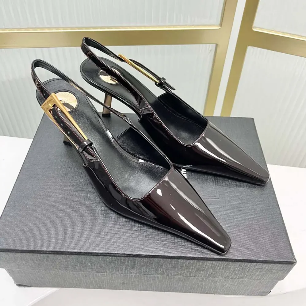 Saint Laurent YSL Lee Slingback Pumps in Patent Leather for Women Saint Laurent YSL Lee Slingback Pumps in Patent Leather for Women