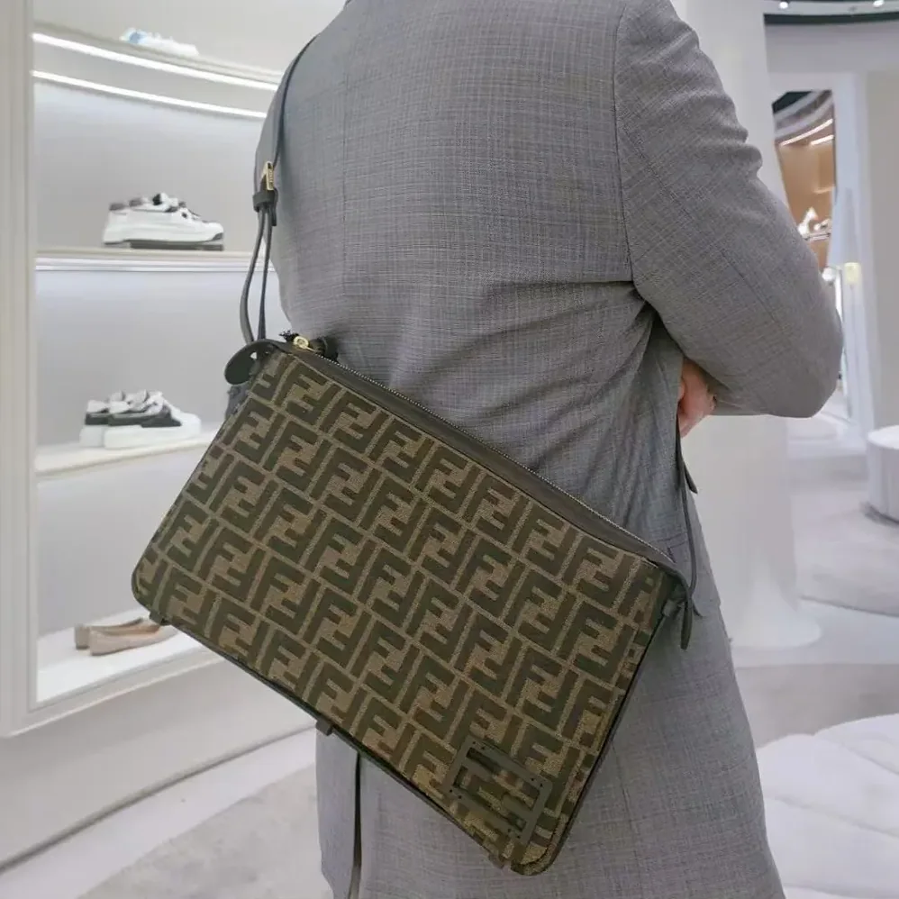 Fendi Simply FF Shoulder Bag with Fendi Baguette Motif for Men Fendi Simply FF Shoulder Bag with Fendi Baguette Motif for Men
