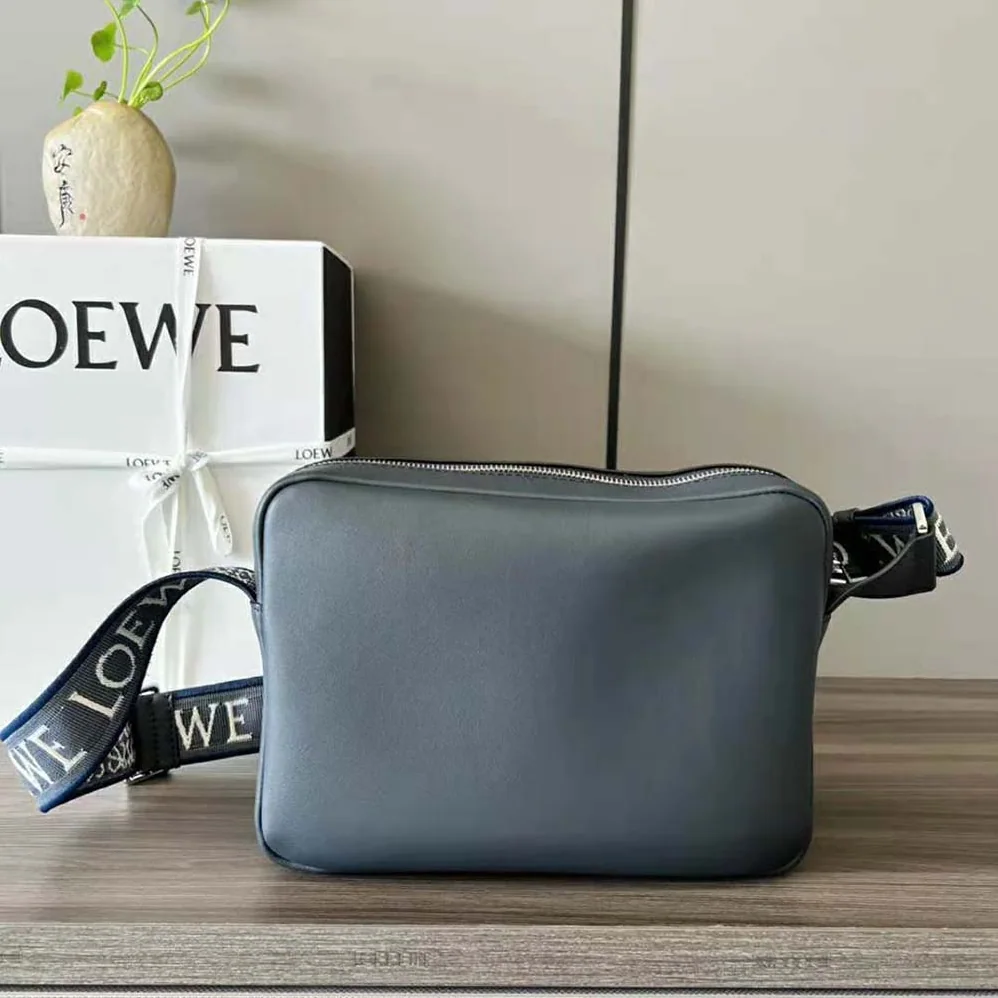 Loewe XS Military Messenger Bag in Supple Smooth Calfskin and Jacquard for Men Loewe XS Military Messenger Bag in Supple Smooth Calfskin and Jacquard for Men