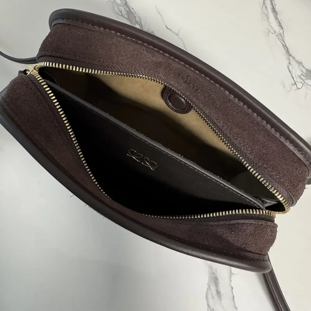 Loewe Mini Amazona 180 Bag in Suede for Women in Dark Chestnut Loewe Mini Amazona 180 Bag in Suede for Women in Dark Chestnut