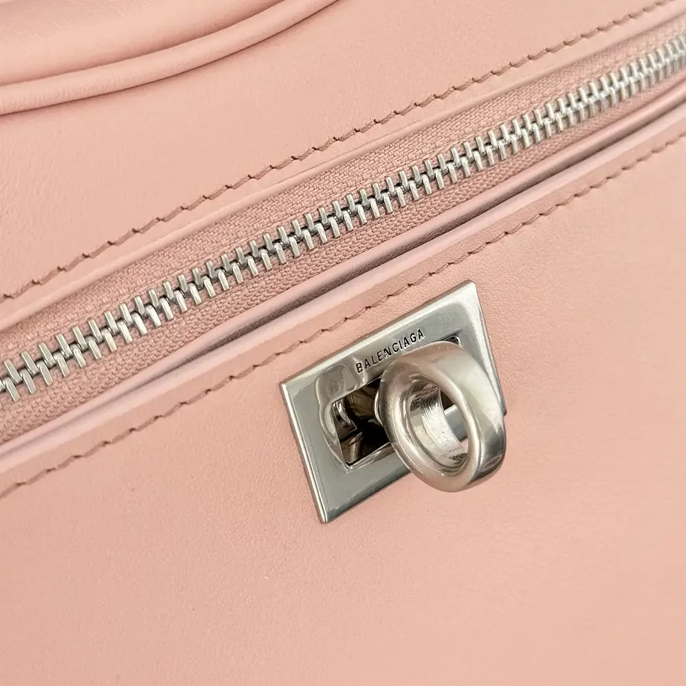Balenciaga Rodeo Vanity In Suede Pink Smooth Calfskin for Women