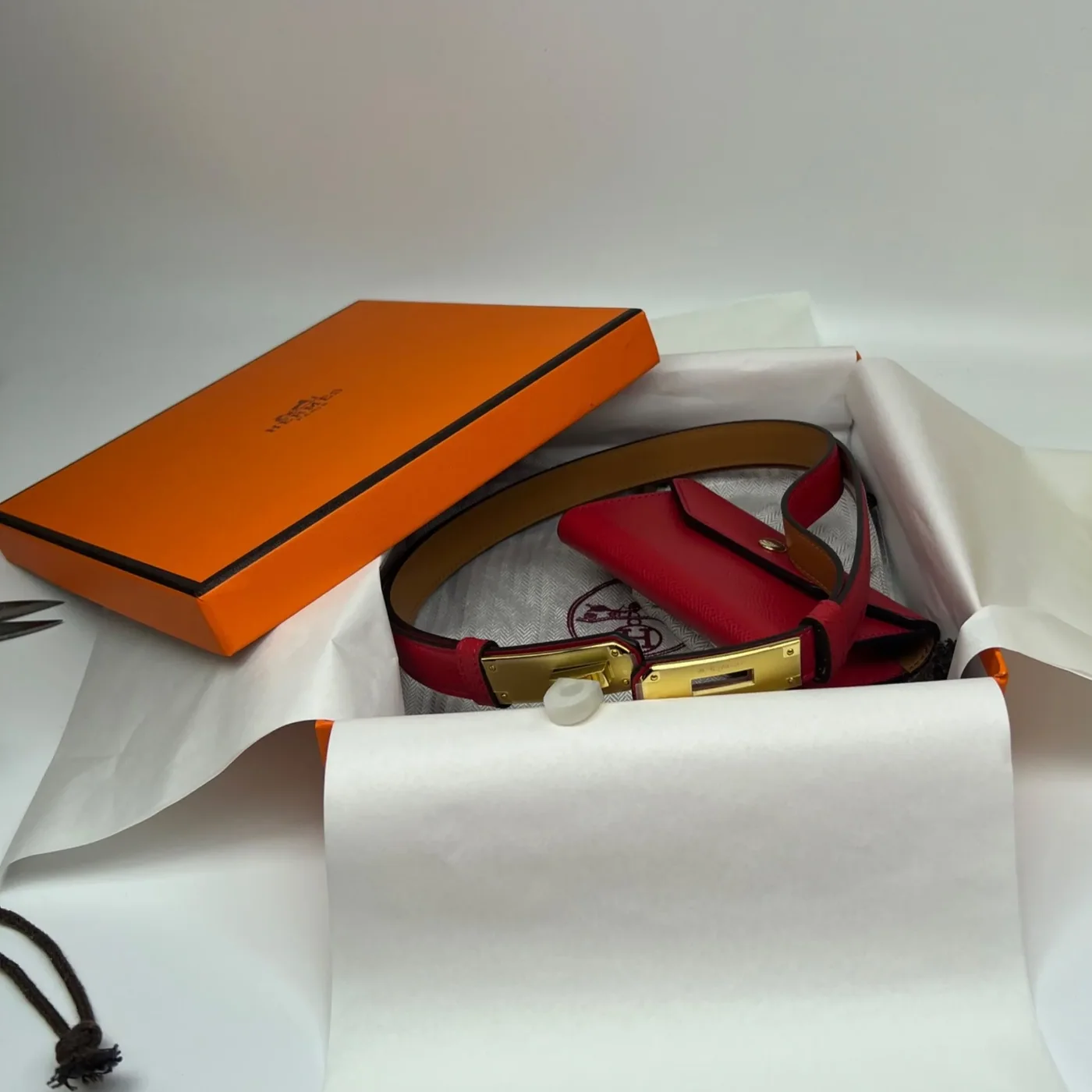 Hermes Kelly Pocket 18 Belt Rouge Radieux