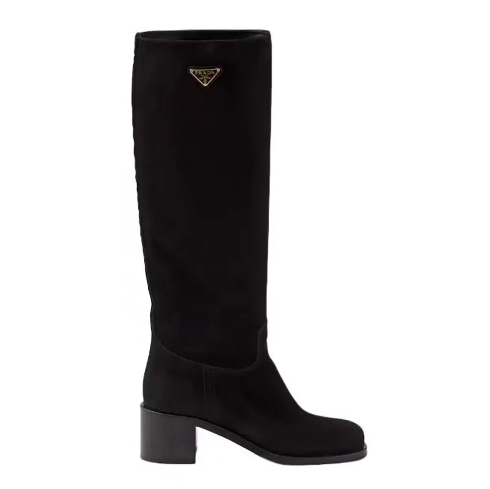 Prada Suede Boots for Women in Black Prada Suede Boots for Women in Black