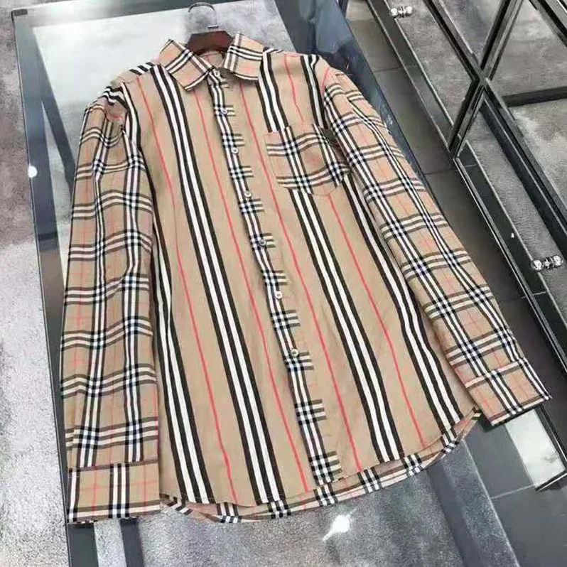 Burberry Classic Fit Patchwork Cotton Poplin Shirt for Men in Brown Burberry Classic Fit Patchwork Cotton Poplin Shirt for Men in Brown