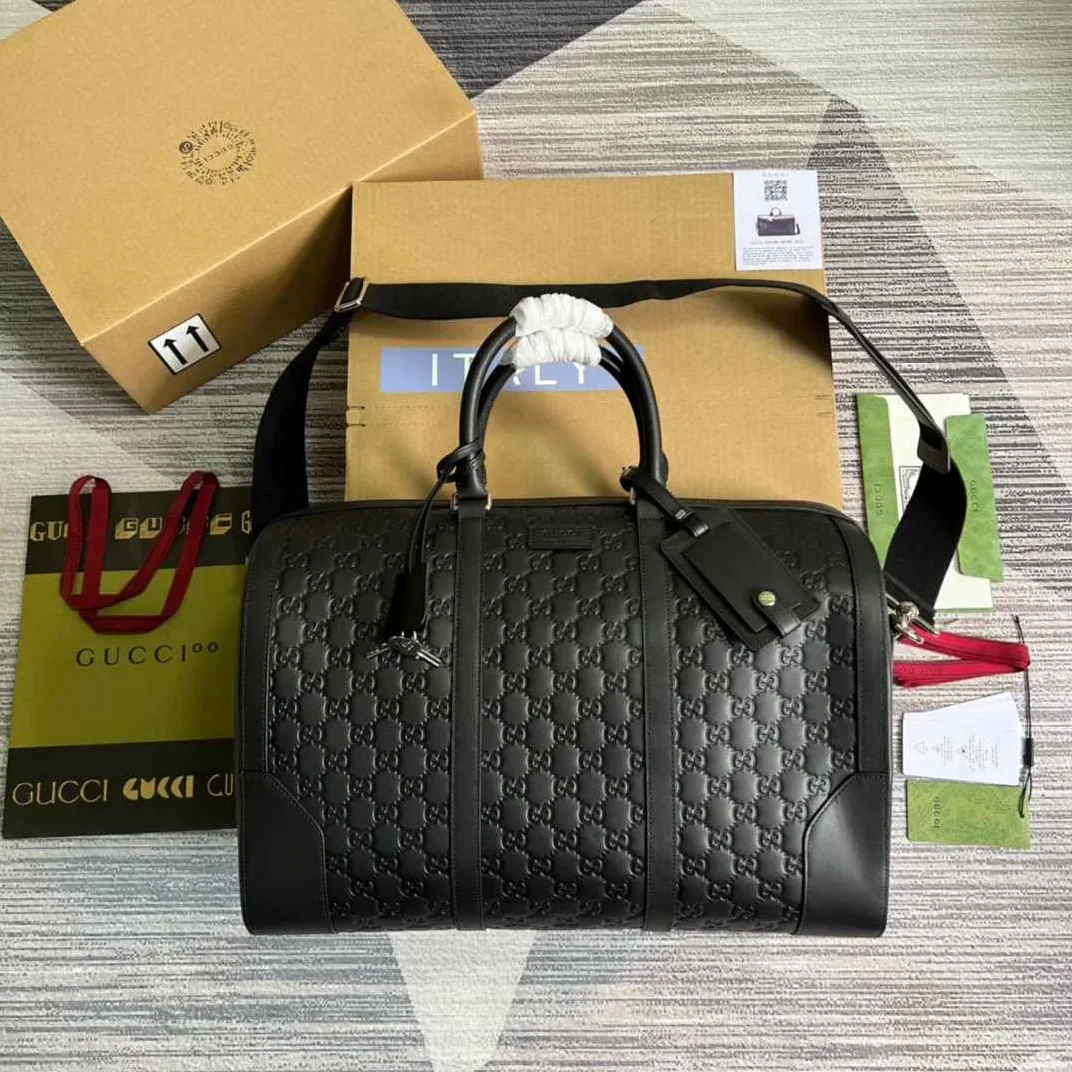 Gucci Gg Black Carry in On Duffle Black /