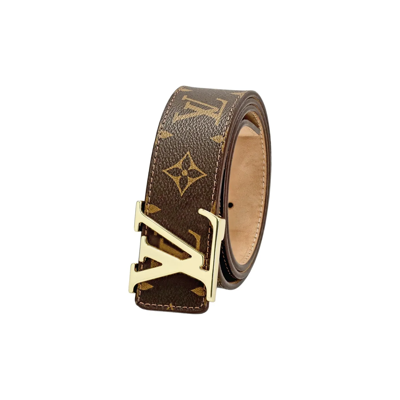 Brown Monogram style Leather Belt Amazing