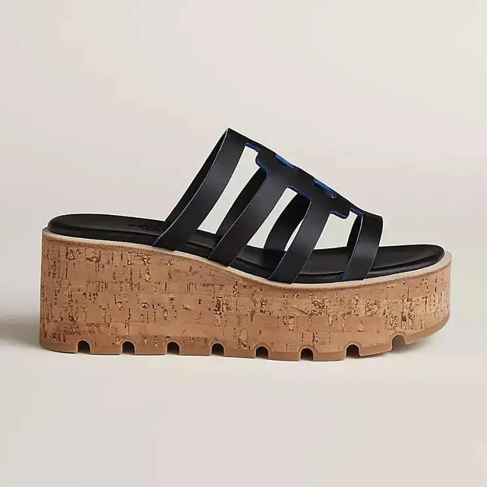 Hermes Isabella 30 Sandal in Calfskin-Black H241120Z for Women