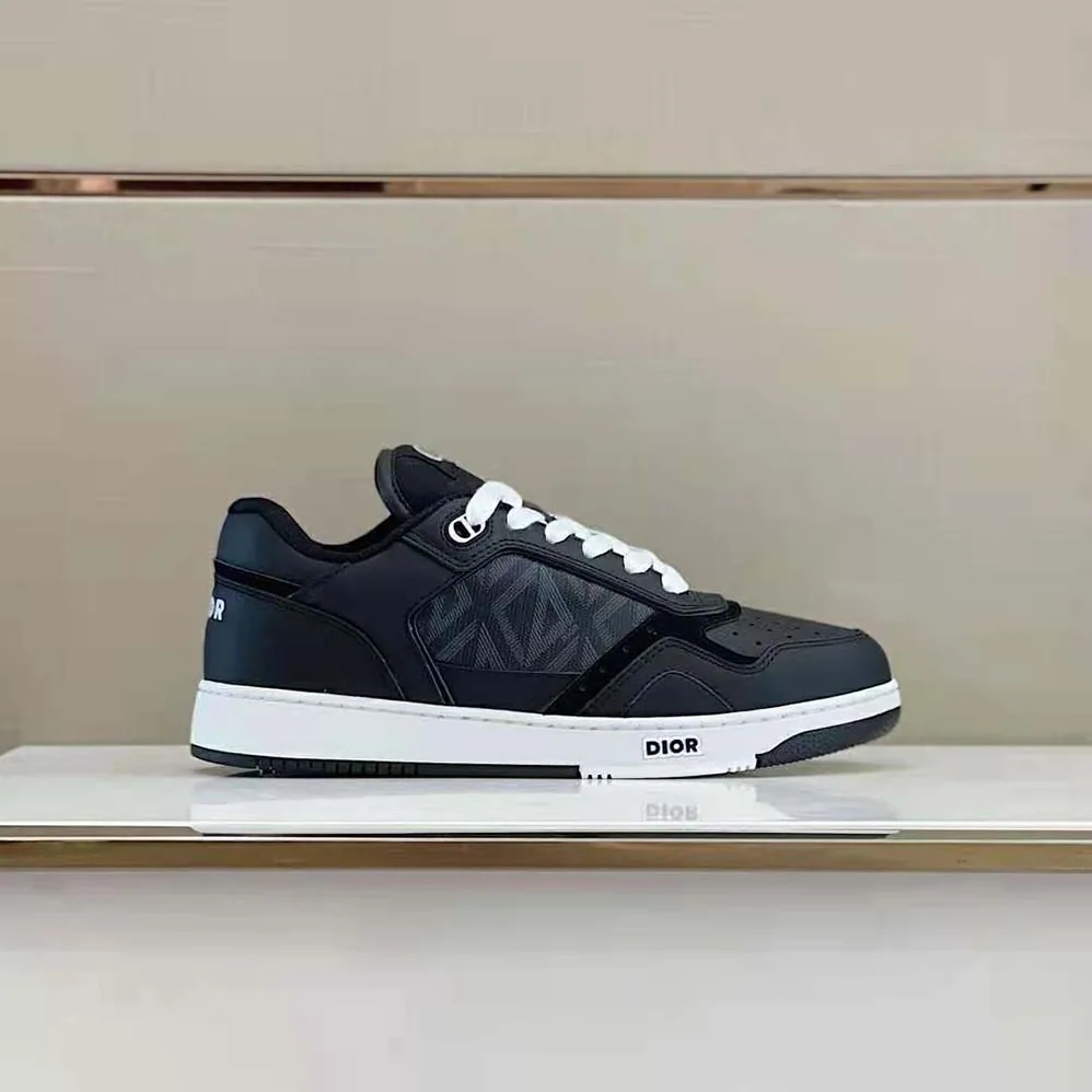 Dior B27 Low-Top Sneaker Black Smooth Calfskin and CD Diamond Canvas for Men